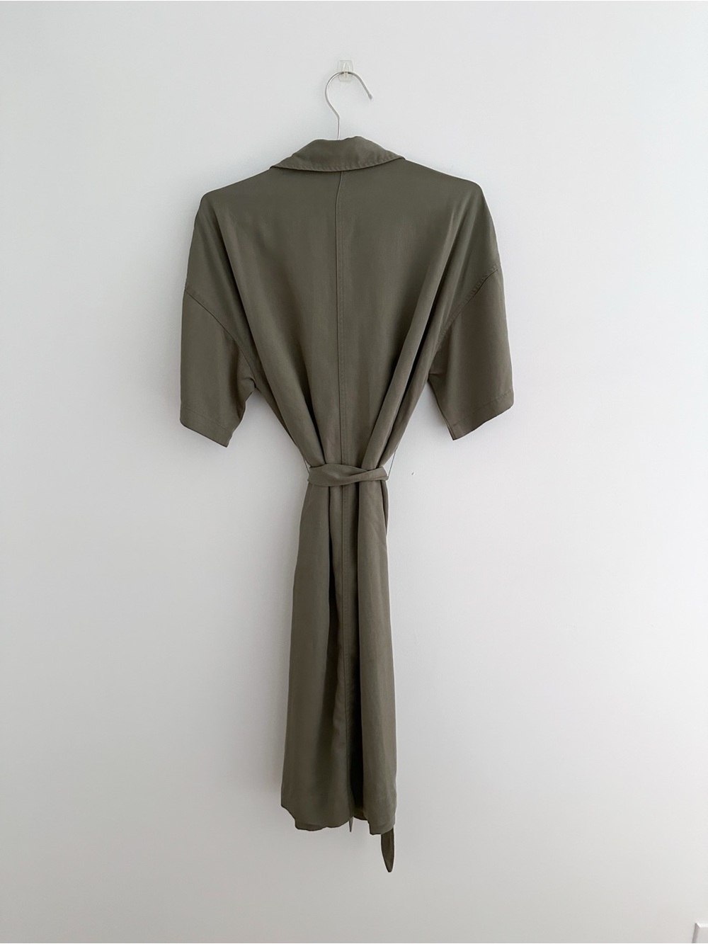 Marine Layer Renata Shirt Dress Size Small Olive Green Belted Utility Midi Dress - Picture 7 of 9